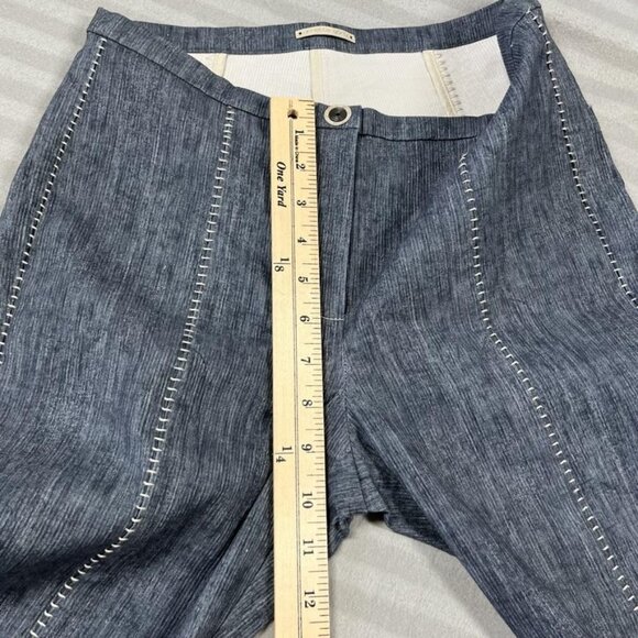 Annette Görtz Pants Womens 38 Straight Leg Denim Linen Stretch Button 32 Inseam - Picture 8 of 11